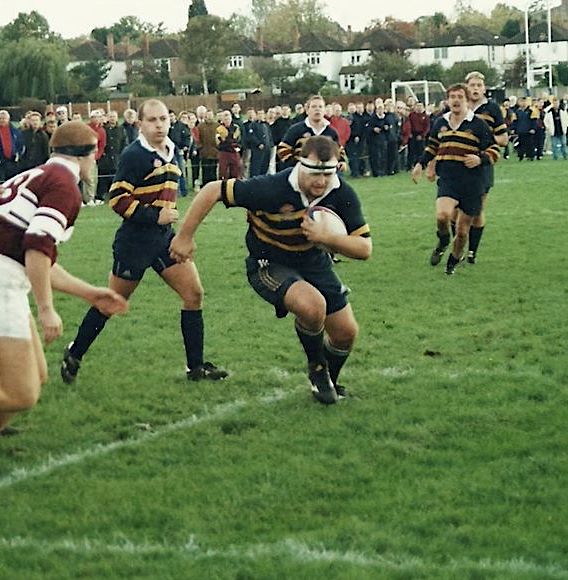 Tim Tunnicliff playing for Old Colfeians Rugby Club